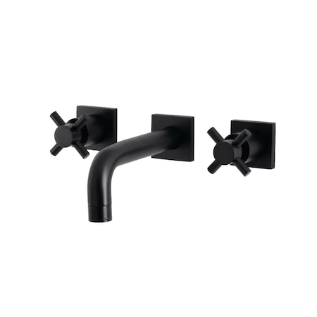 Kingston Brass KS6120DX Two-Handle Wall Mount Bathroom Faucet, Matte Black KS6120DX